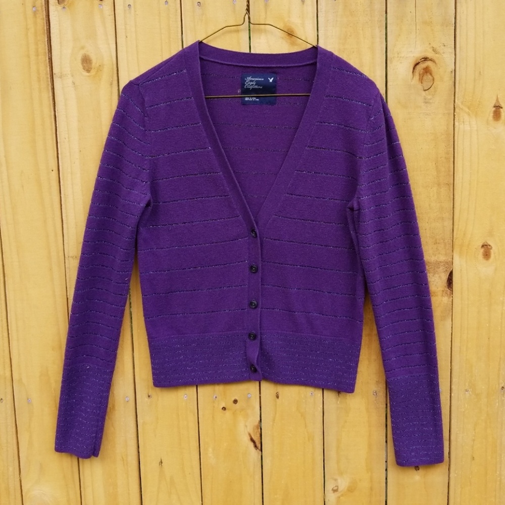 AEO Purple Cardigan